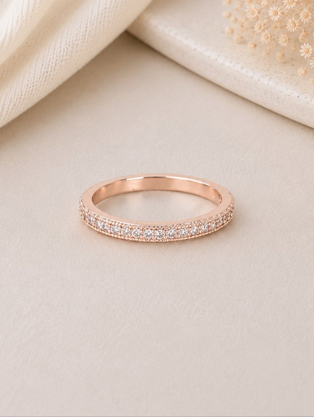 Rose Gold Pave Diamond Eternity Band